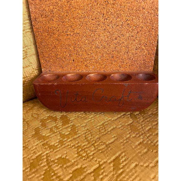 Mid Century Sleek Vita Craft Knife Holder Wood And Cork - Picture 8 of 9